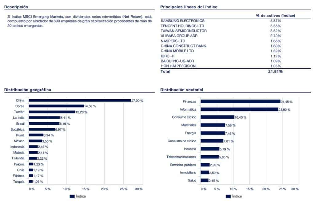 Fondo indexado Amundi Index Equity Emerging Markets AE-C. Análisis completo