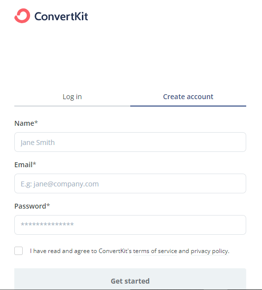 Convertkit sign up