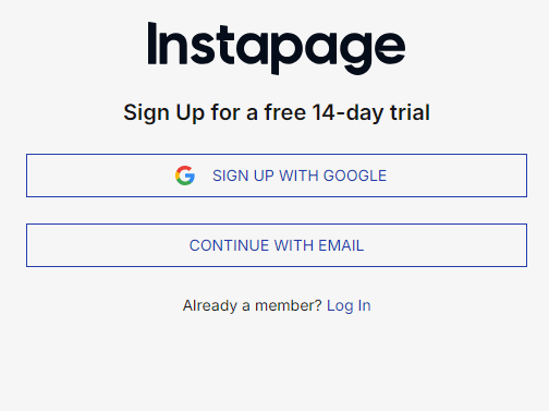 Instapage sign up