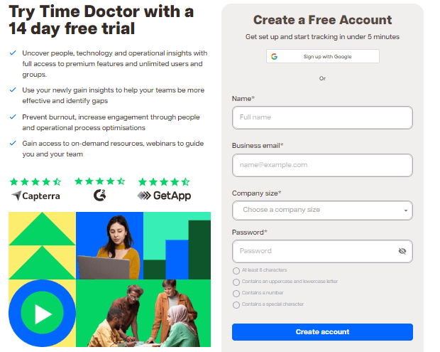 Time Doctor sign up