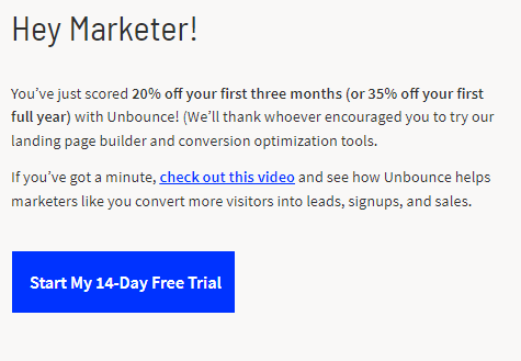 Unbounce discount