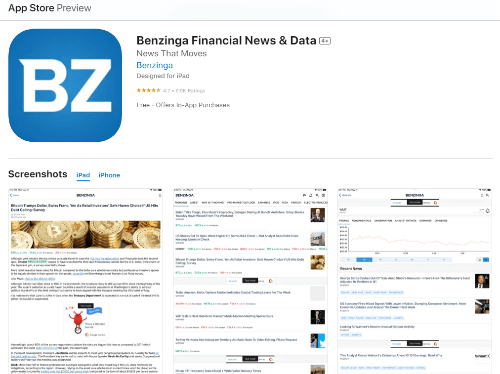 Benzinga Pro App